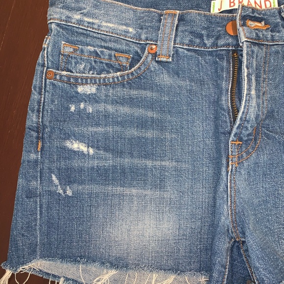 J BRAND high rise blue denim shorts - Picture 2 of 8
